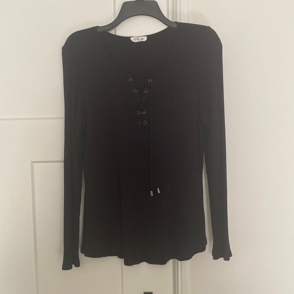 Lightly worn Henley tie up shirt